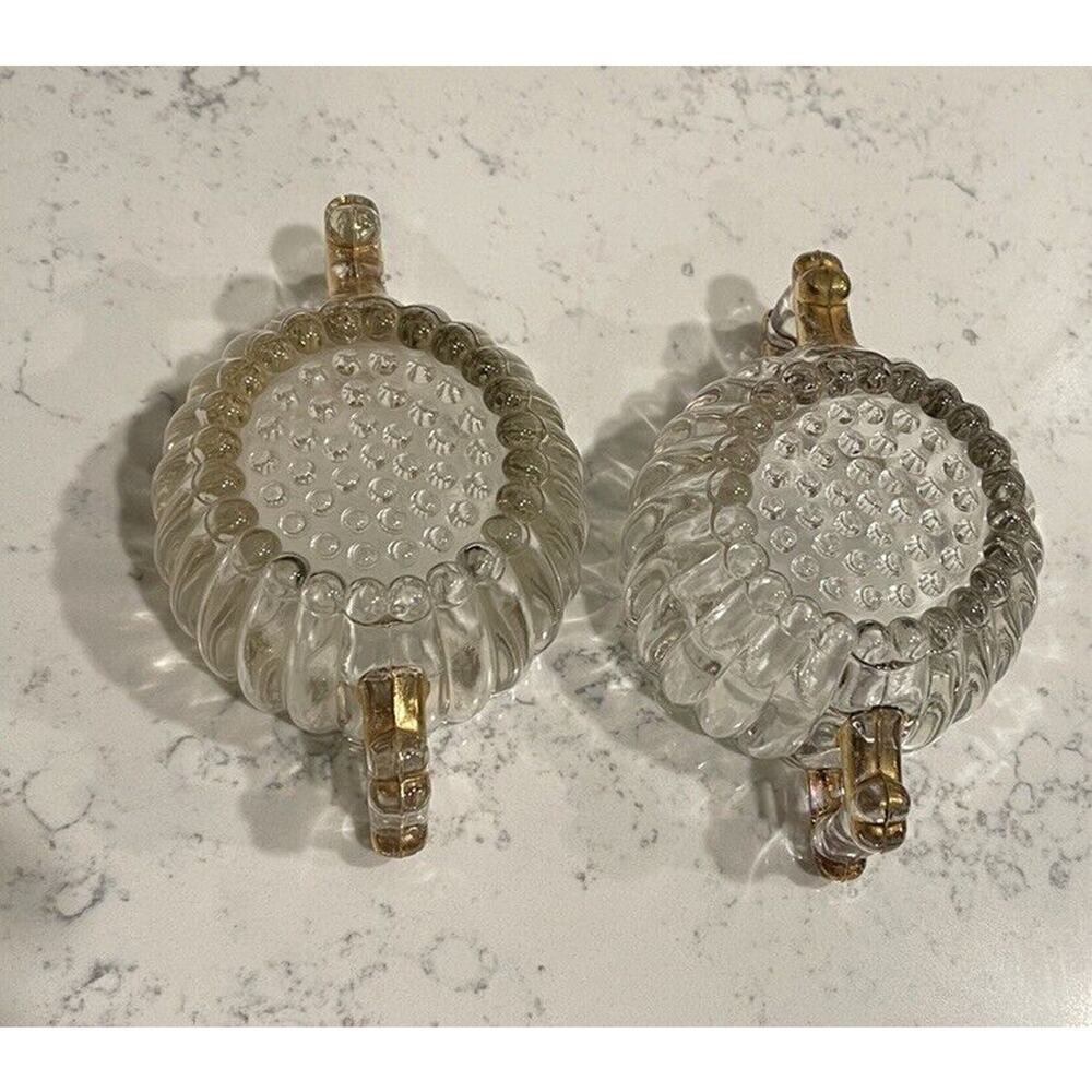 Vintage Jeanette Glass Double Handle (2) Sugar Set Gold Trim 1940s - Picture 7 of 7